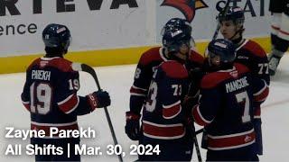 Zayne Parekh (SAG19) | All Shifts | Saginaw Spirit vs. Owen Sound Attack (OHL) | 3 30 2024