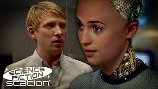 Caleb Meets The Humanoid A.I. Robot | Ex Machina (2014) | Science Fiction Station