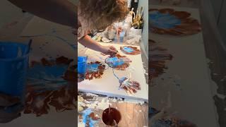 Цветы жидким акрилом с помощью шариков #fluidart #мастеркласс