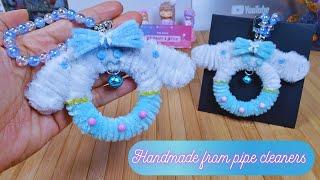 DIY KEYCHAIN Cute Cinnamoroll with pipe cleaners | Chenille wire crafts