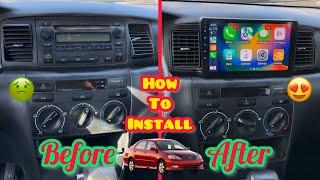 How to install 9” plug and play android head unit (2003-2008 Toyota corolla s)