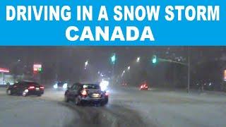 Driving in a Snow Storm in Canada