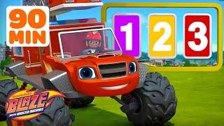 90 MINUTES of Blaze COUNTING on his Rescues and Missions!  w/ AJ | Blaze and the Monster Machines