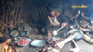 herders' food in the high altitude land || Nepal|| lajimbudha ||