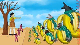 Evolution of "All Squid Game" vs GODZILLA & CHIMPANZINI BANANINI: Size Comparison Monsters? - FUNNY