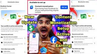 Content Monetization Setup  Your profile is active and earning  Your Page is active and earning