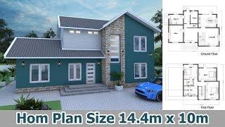 SketchUp Home Design Plan Size 14m4 x 10m