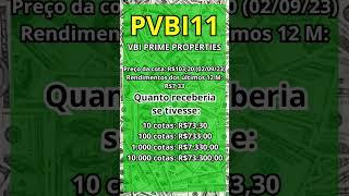 QUANTO RENDE OS DIVIDENDOS NAS COTAS DO #VBIPrimeProperties #PVBI11 #Shorts #FeedShorts