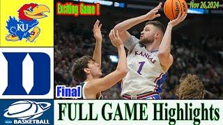 Kansas Jayhawks vs Duke Blue Devils [ FULL GAME ] Nov 26,2024 | College men's basketball |Ncaa today