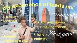 my HONEST experience of 1st year uni & room tour *UNIVERSITY OF LEEDS* freshers, halls, nightlife...