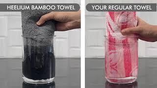 Super Soft Heelium Bamboo Towel Tested for Water Absorption