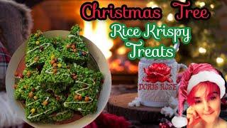 Christmas Tree Rice Krispy Treats | With Doris-Rose