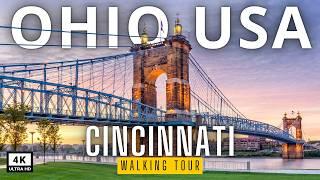 Cincinnati Ohio 4K Walking Tour, USA  • Fountain Square to Ohio Riverfront!