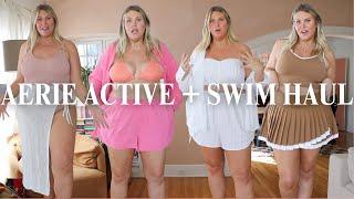 PLUS SIZE / MID SIZE AERIE ACTIVE + SWIM TRY ON HAUL | SIZE 16 UK 20
