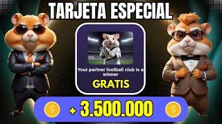 Tarjeta Especial de HAMSTER KOMBAT  Gana 3.5 Millones de Monedas GRATIS 