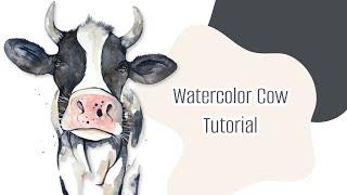 Watercolor Cow Tutorial - Loose watercolor with realism