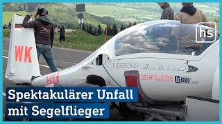 Segelflieger landet ungewollt auf Straße | hessenschau