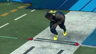 Cam Robinson runs the 40 yard dash 5.15 at NFL Combine