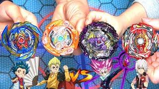 BRAVE VALKYRIE & GLIDE RAGNAROK vs WORLD SPRIGGAN & LUCIFER THE END | Beyblade Burst Team Battle