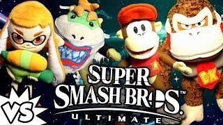 ABM:  Bowser Jr & Inkling Girl Vs Donkey Kong & Diddy Kong!! SUPER SMASH BROS ULTIMATE!! ᴴᴰ