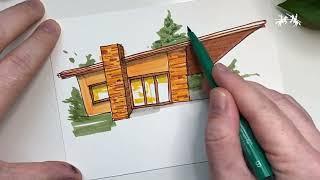 Pitt Artist Pen Tutorial | Drawing a House 2