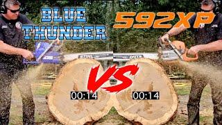 BLUE THUNDA vs 592XP Husqvarna Holzfforma Farmertec @richardflagg3084