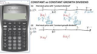 Find stock price - "constant" vs "constant growth" dividends