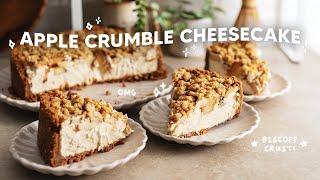 Apple Crumble Cheesecake  with biscoff crust!