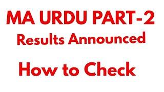 Ma Urdu bzu results part 2 #ma urdu part 2 result Ma #urdu #Bzu