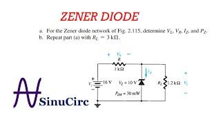 BOYLESTAD EXAMPLE 2.26  || ZENER DIODE MATH || SinuCirc