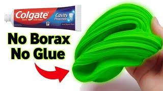 How to make Slime without Glue or Borax | No Glue No Borax Toothpaste Slime Making at home [ASMR]