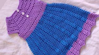 How to crochet Baby dress 0-3 Month,easy Pattern for begginers