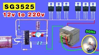 How to make a Powerful Inverter using IRFz44 Mosfet & SG3525, 12v 220v Inverter