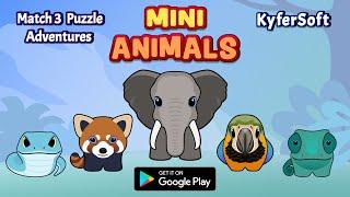 MiniAnimals - Match3 Puzzle Adventures. Free Android Game. Solve Puzzles and Collect Mini Animals.