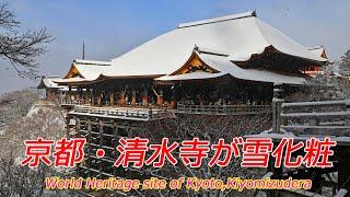 【京都の雪】京都・清水寺も雪化粧（2025年2月8日　京都市東山区）　Snowfall at Kiyomizu-dera Temple, a World Heritage Site in Kyoto