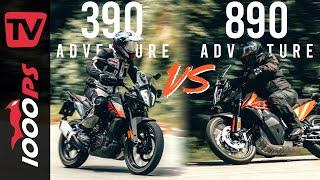 KTM 390 Adventure vs. KTM 890 Adventure 2022 - reicht Ein-Topf oder besser zwei?