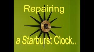 Repairing battery corrosion on a 1960s retro starburst clock