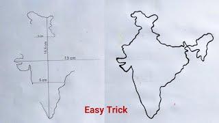 India map easy trick | How to draw India map easily step by step | India map easy idea