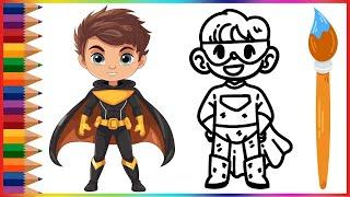 Superhero Drawing and Coloring for Kids | Fun Art Tutorial for Young Artists!