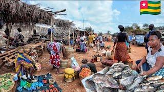 Rural village market Atakpame Togo. Buy and cook fresh tilapia and  Togolese okro soup with me.