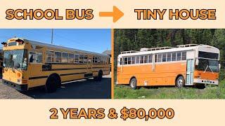 Bus Conversion Full Timelapse | 2 Years Start to Finish | DIY Tiny Home
