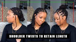 Protective Style for Fine Natural Hair  Shoulder Length Twist w/ Human Hair Extensions | Ywigs