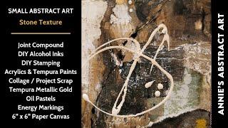 Small Abstract Art | How To Create A Stone Finish Using Joint Compound, Acrylics & Ink