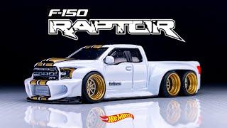 Ford F-150 Raptor Slammed 6 Wheeler Hot Wheels Custom