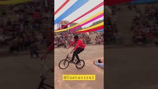 7 girl one cycle cross | Instaviral | #instaviral #stunt