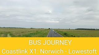  BUS JOURNEY (TIMELAPSE) | First Eastern Counties "Coastlink" X1: Norwich  Lowestoft