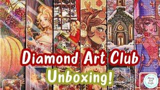 Diamond Art Club Haul - 5 New Winter Holiday Kits + 1 Bonus Fall Canvas!