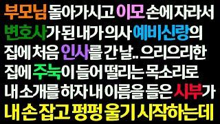 (감동사연) 부모님 죽고 이모 손에 자라 변호사 된 내가 의사 예비신랑 집에 인사 간 날 내 이름을 들은 시부가 내 손 잡고 오열하는데/신청사연/사이다썰/사연라디오/썰읽는/썰사연