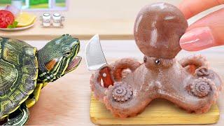 Cooking Miniature Stir Fried Octopus with Tomato Sauce  Spanish-Style Octopus Ideas in Tiny Kitchen