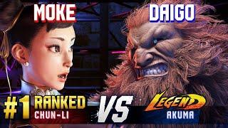 SF6 ▰ MOKE (#1 Ranked Chun-Li) vs DAIGO (Akuma) ▰ High Level Gameplay